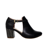 Tacon negro cuero para mujer H-MILENA