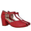 Sandalia tacon rojo cuero para mujer H-SABA