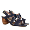 Sandalia tacon azul cuero para mujer H-VANESA