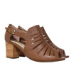 Sandalia tacon miel cuero para mujer H-WANDA