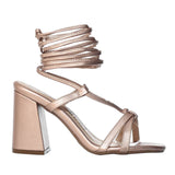 Sandalia tacon oro rosa para mujer J21-Z471