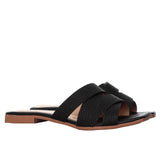 Sandalia plana negro para mujer P398-Z84