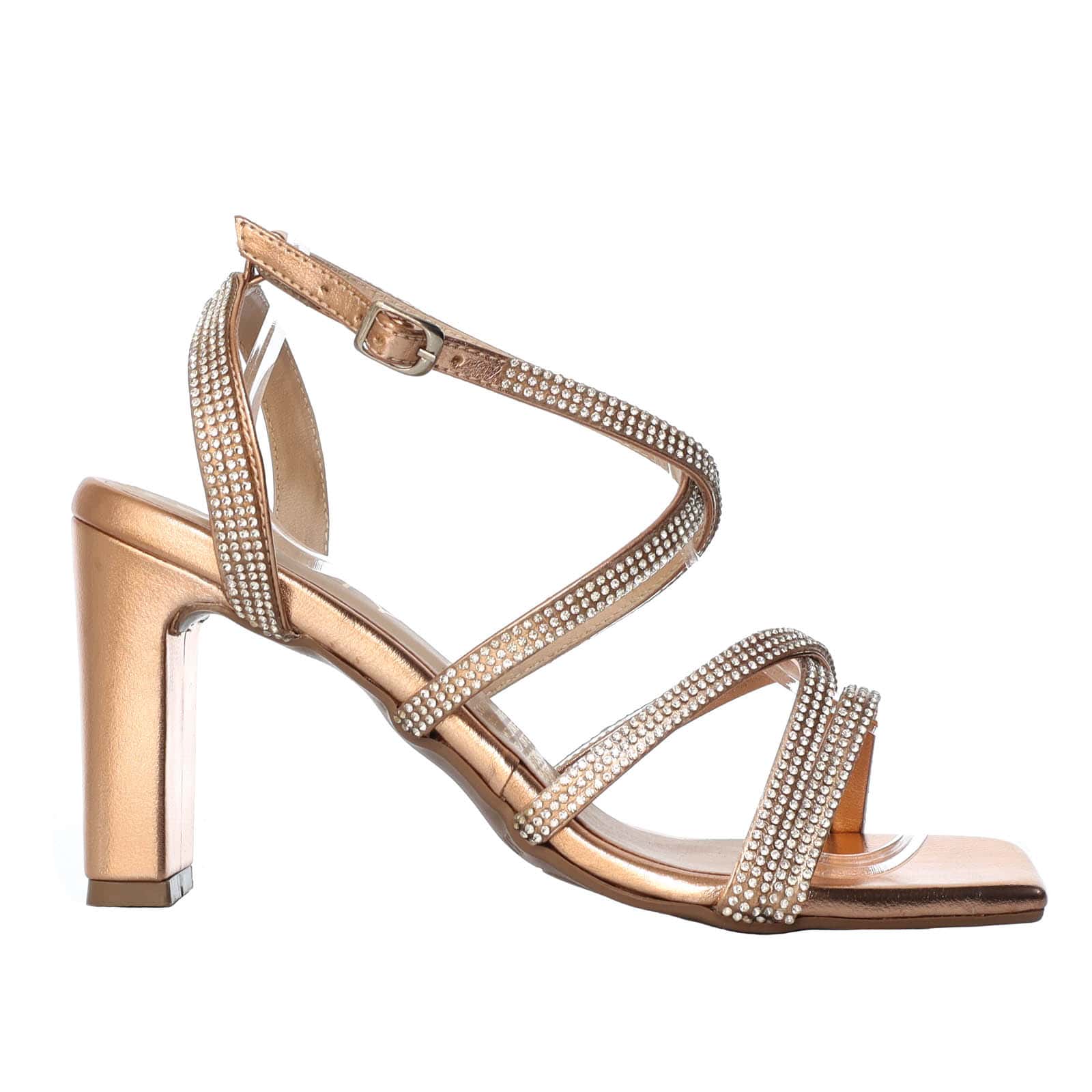 Sandalia tacon oro rosa para mujer P569-Z282
