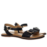 Sandalia plana negro gravado para mujer V1030-Z84