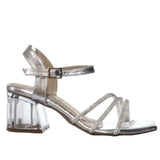 Sandalia tacon plata metalizado para mujer Z-0423-Z586