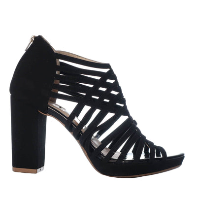 Sandalia tacon negro nobuck para mujer 012-Z187