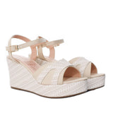 Plataforma alta beige para mujer 2409-Z132