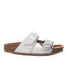 Sandalia plana blanco x plata para mujer 3000-Z620