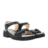 Sandalia plana negro para mujer 7032-Z83