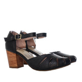 Tacon negro cuero para mujer H-LINA