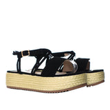 Plataforma baja negro nobuck para mujer L164-Z471
