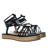 Sandalia plana negro para mujer M72-Z471