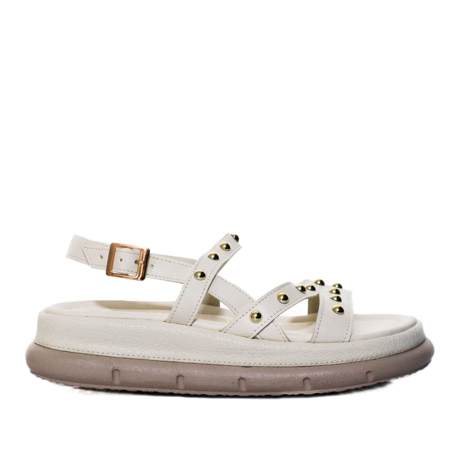 Sandalia plana talco para mujer V846-Z84