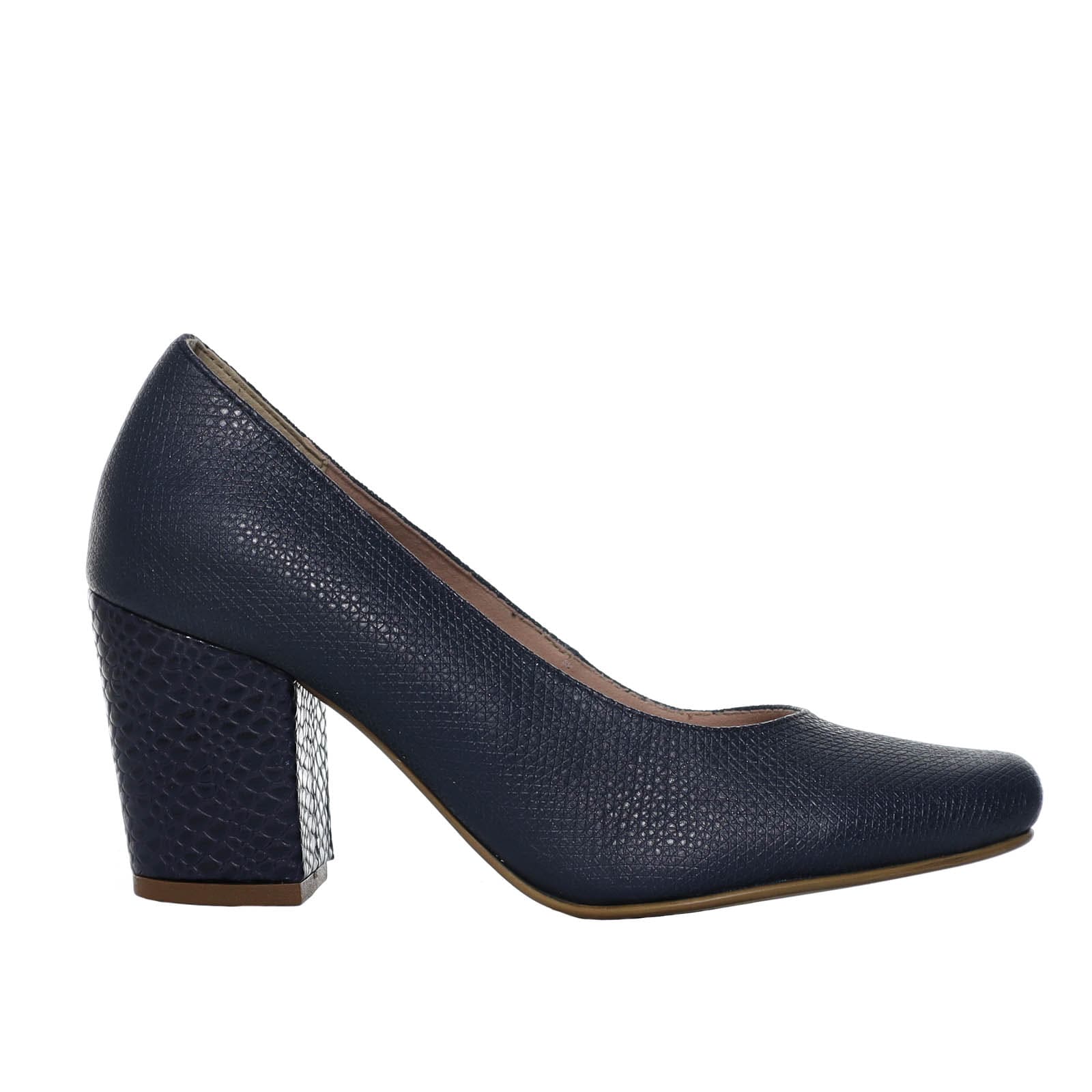 Tacon azul cuero para mujer H-TALIA