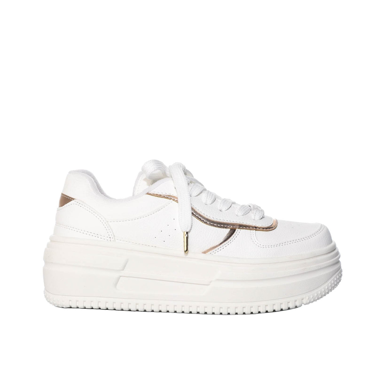 Tenis blanco x oro rosa para mujer 1171-Z518