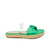 Sandalia plana verde para mujer 056-Z431
