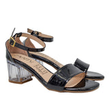 Sandalia tacon negro x charol para mujer 2140-Z148