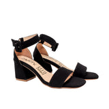 Sandalia tacon negro nobuck para mujer 2350-Z148