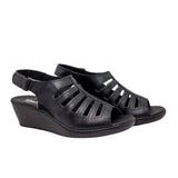 Sandalia plana negro para mujer RO5032