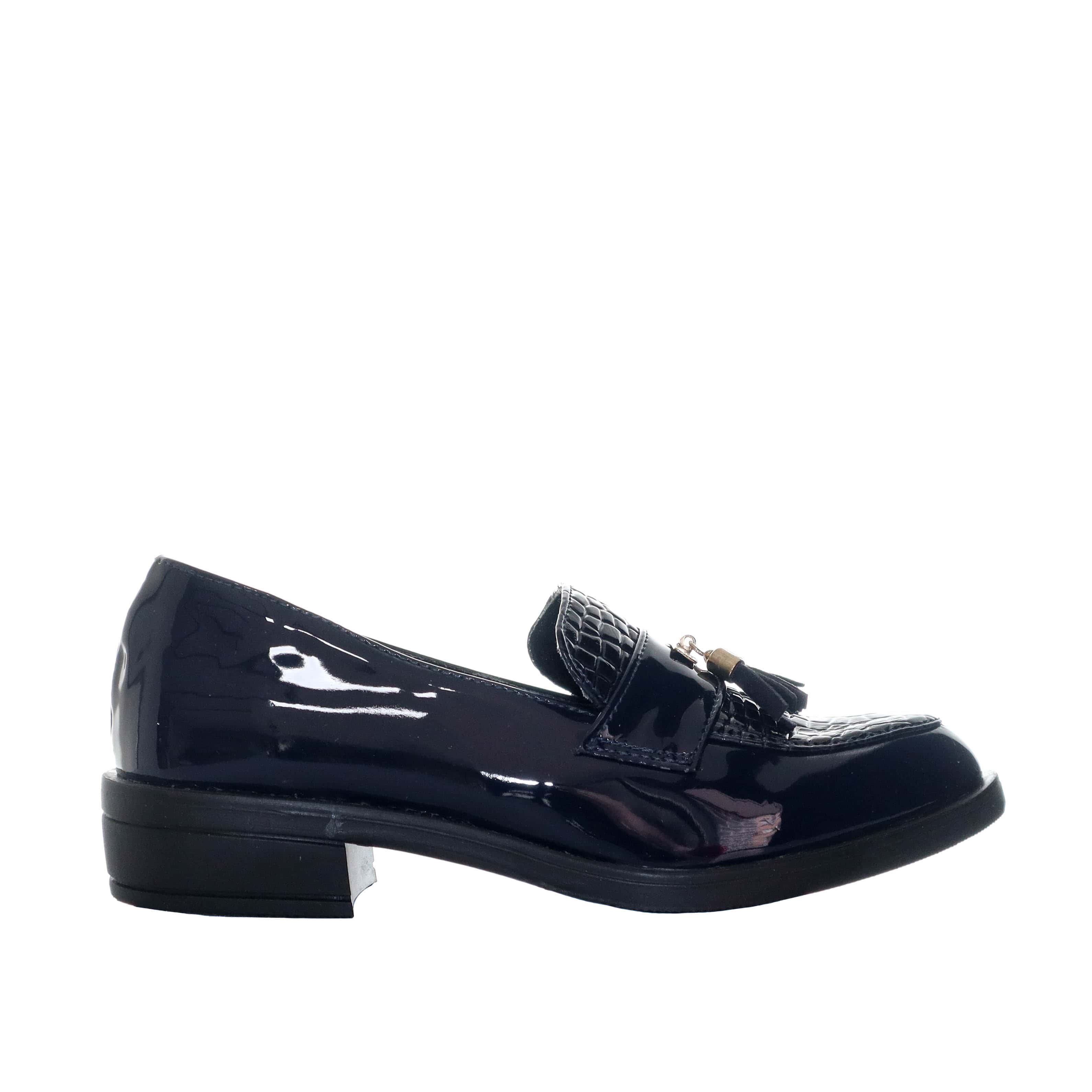 Mocasin azul charol para mujer 1772-Z227