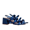 Sandalia tacon azul metalizado para mujer 0850-Z562