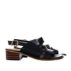 Sandalia tacon negro cuero para mujer 619-Z559