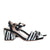 Sandalia tacon negro x cebra beige para mujer 01-Z220