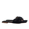 Sandalia plana negro nobuck x charol para mujer 1826-Z278
