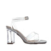 Sandalia tacon plateado para mujer 2465-Z148