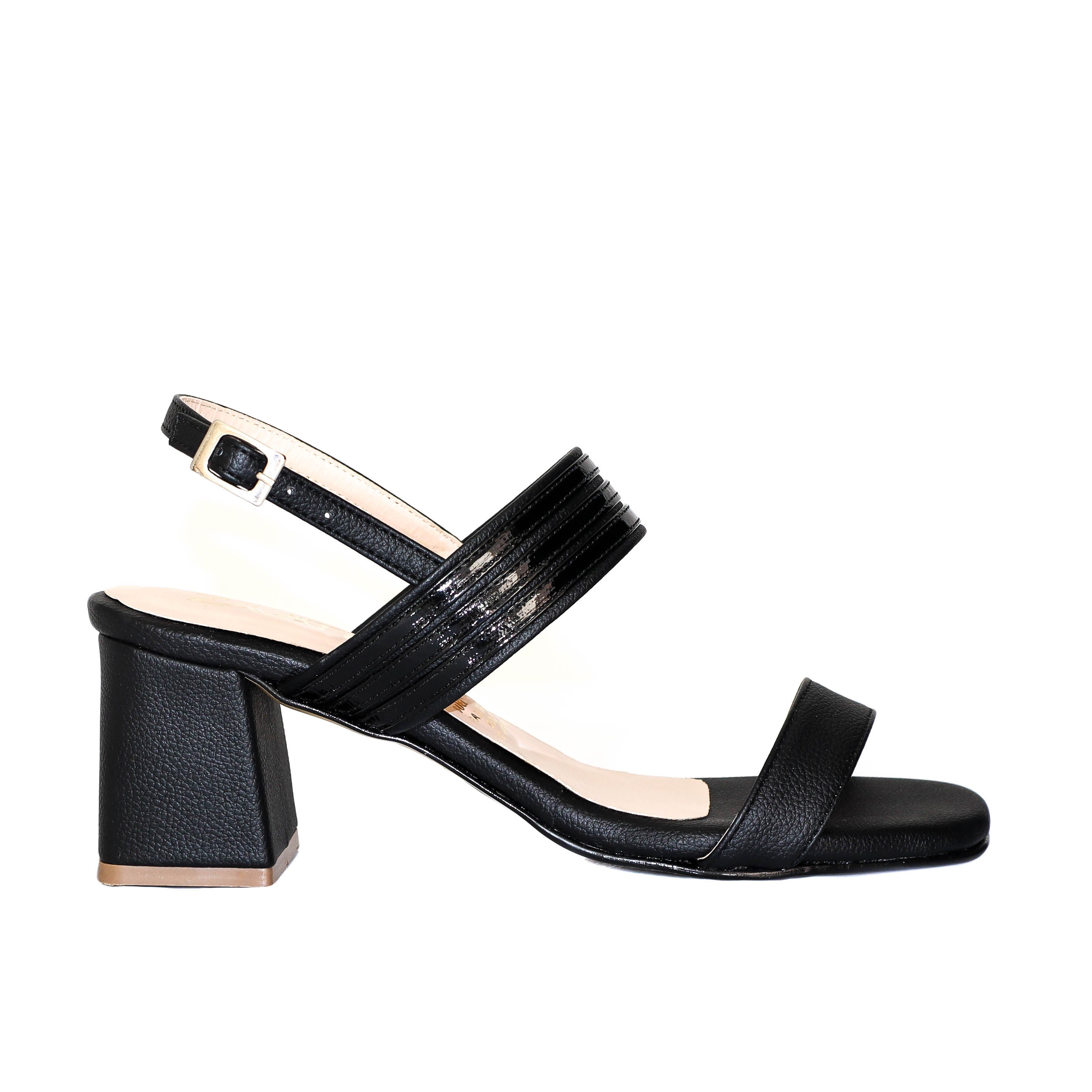 Sandalia tacon negro golosina x charol para mujer 530-Z522