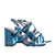 Sandalia tacon azul metalizado para mujer 543-Z191