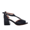 Sandalia tacon negro cuero para mujer H-KAROL