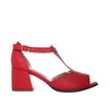 Sandalia tacon rojo cuero para mujer H-KAROL