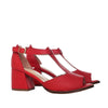 Sandalia tacon rojo cuero para mujer H-KAROL