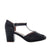 Sandalia tacon negro cuero para mujer H-SABA