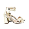Sandalia tacon champaña metalizado para mujer J07-Z471