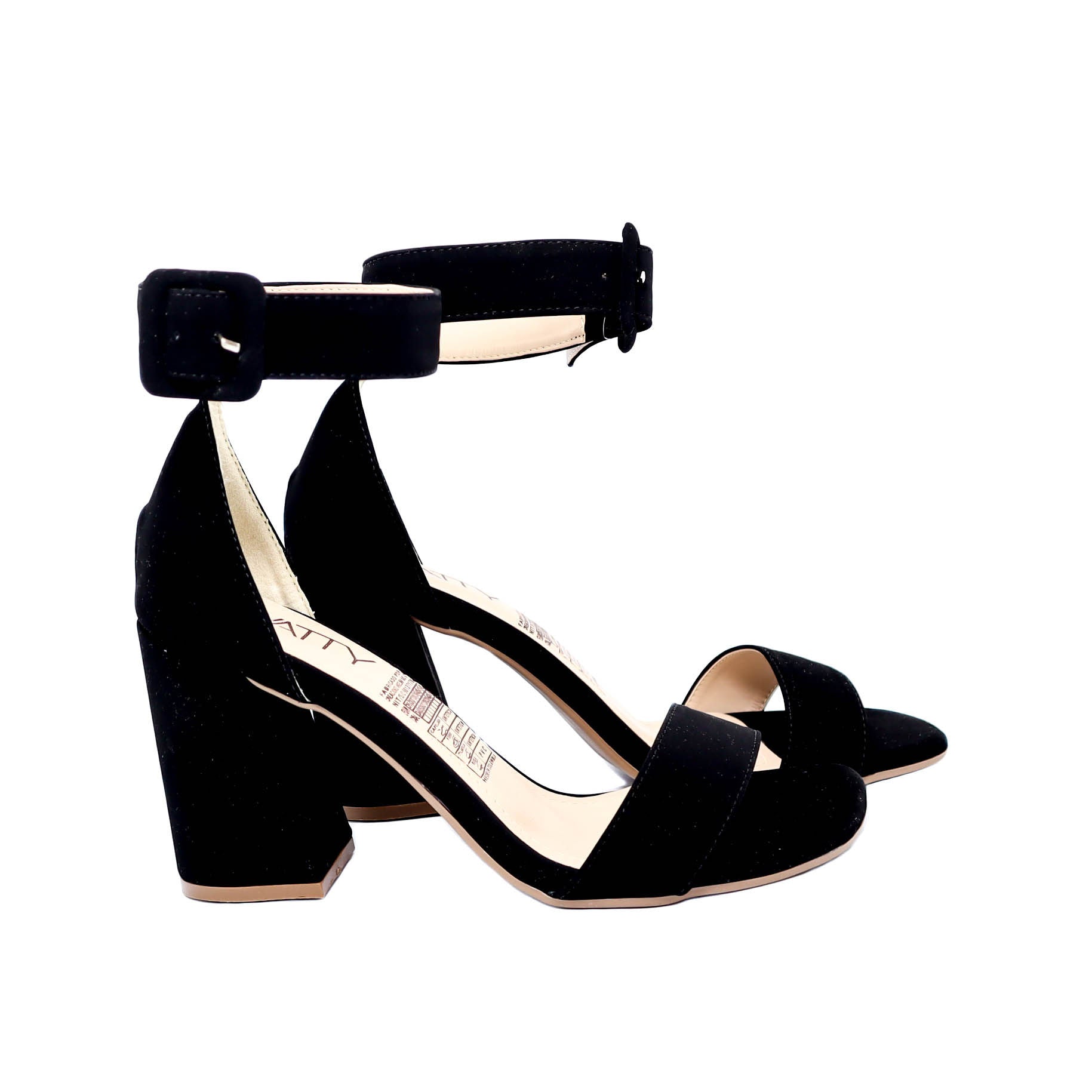 Sandalia tacon negro nobuck para mujer J07-Z471