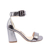 Sandalia tacon plomo metalizado para mujer J07-Z471