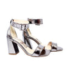 Sandalia tacon plomo metalizado para mujer J07-Z471