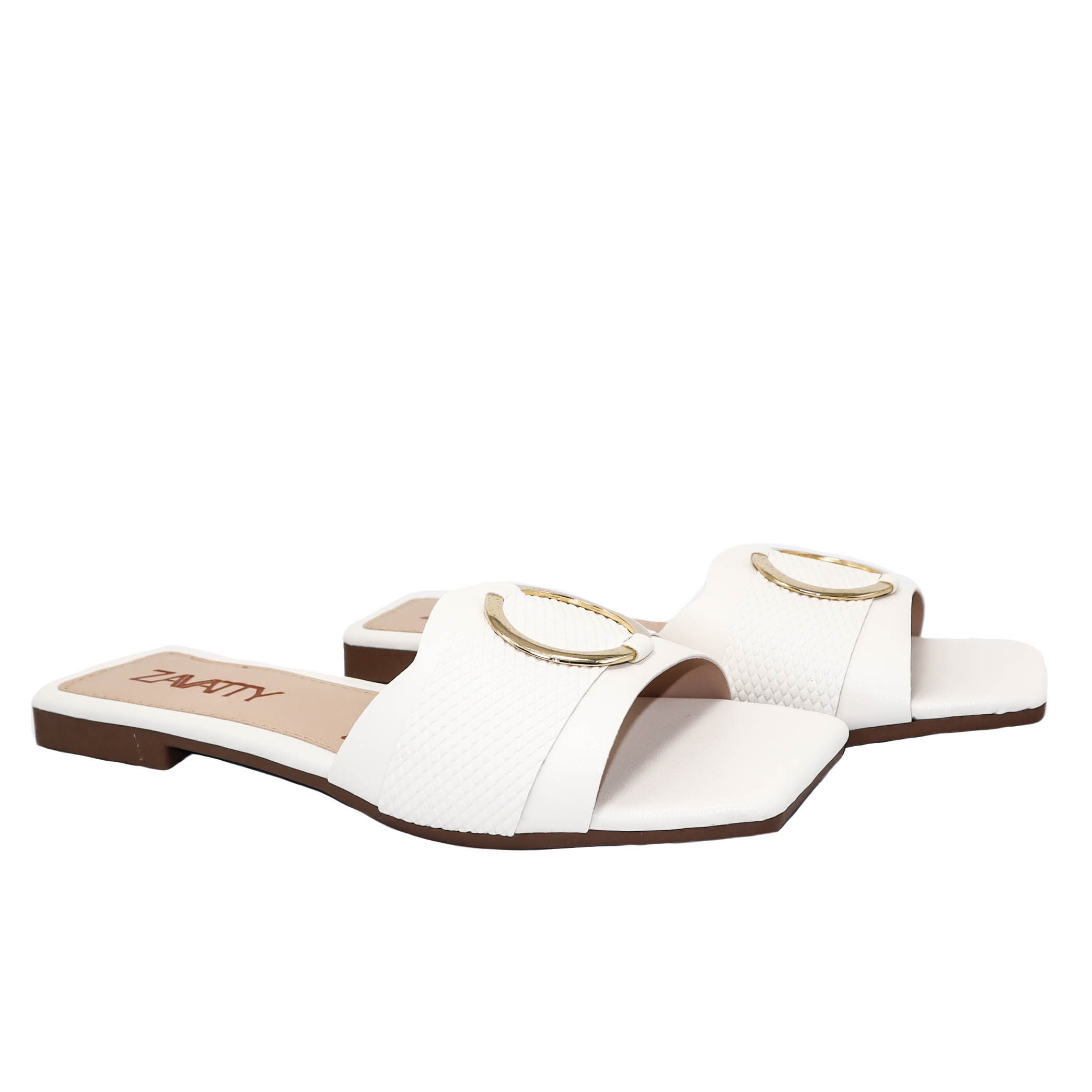 Sandalia plana talco para mujer V593-Z84