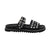 Sandalia plana negro x plata para mujer VALERIA-Z535