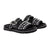 Sandalia plana negro x plata para mujer VALERIA-Z535