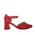 Sandalia tacon rojo cuero para mujer H-ZARA