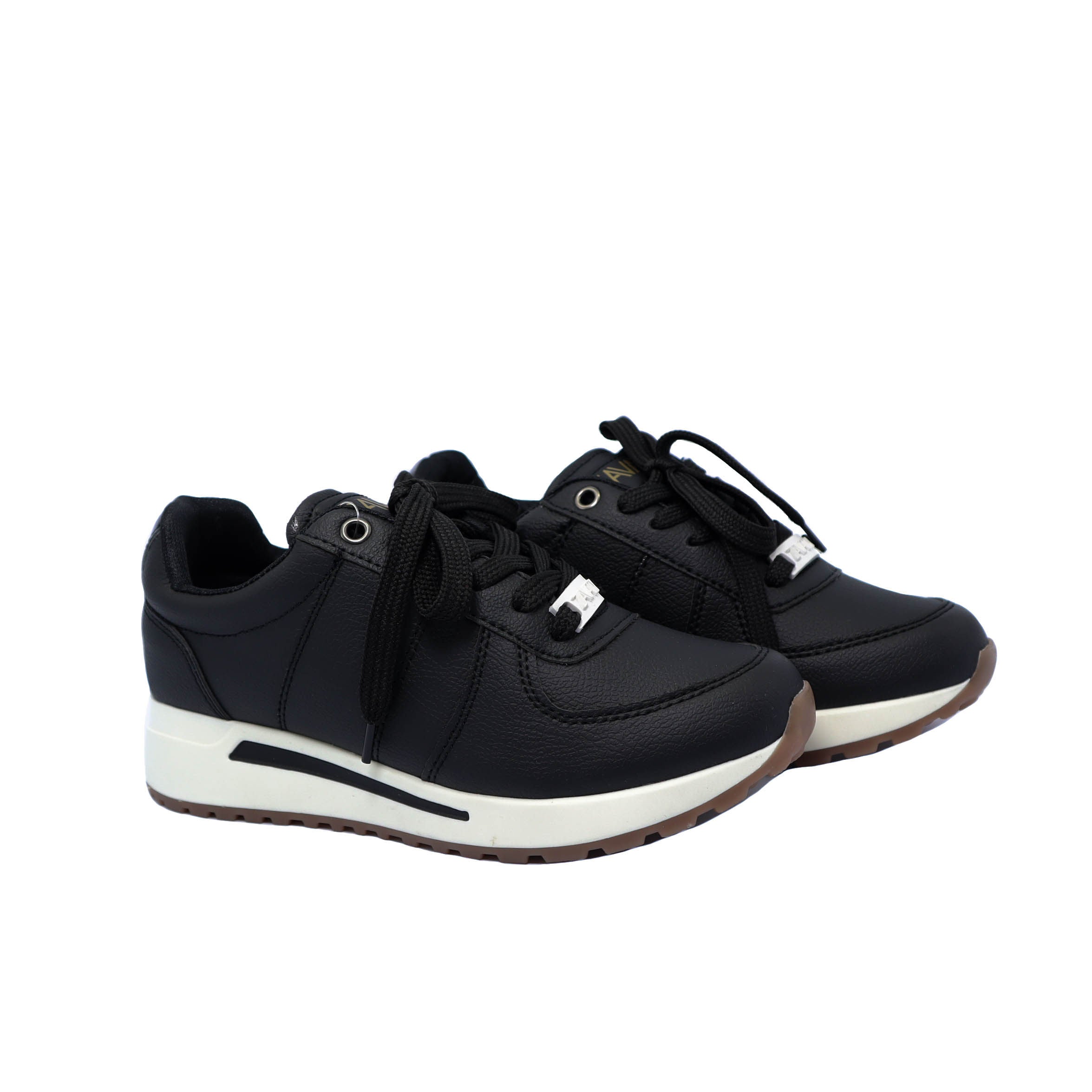 Tenis negro mate x charol para mujer TA744