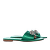 Sandalia plana verde para mujer 1610-Z278